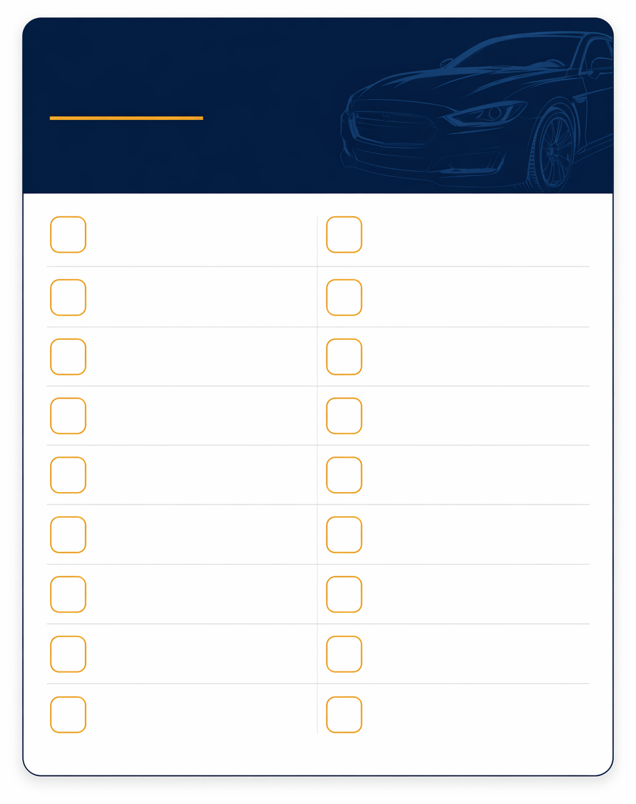 Plantilla imprimible de inspección del vehículo